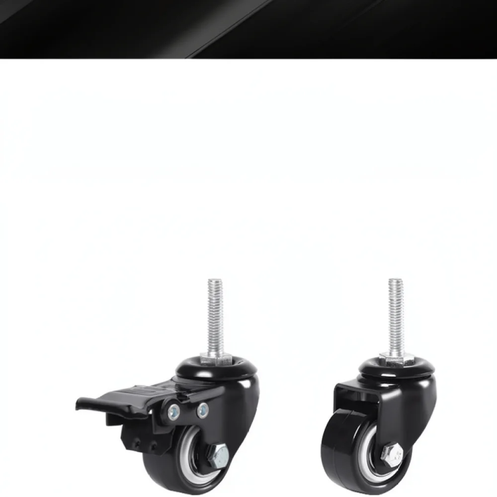 Furniture Caster Wheels Heavy Duty Twin Swivel Brake Silent Rolling Rubber For Office Chair Trolley Moving Replacement Hardware