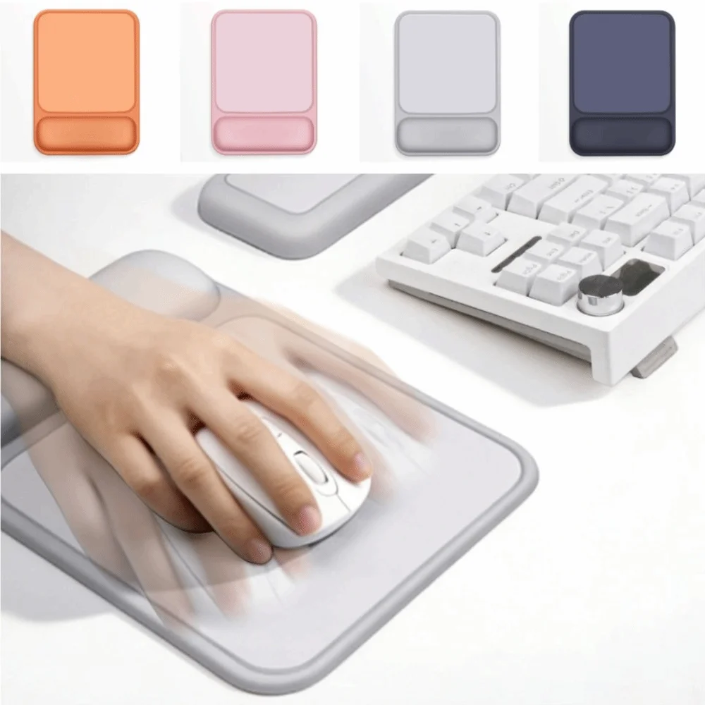 Ergonomic Wrist Rest Mouse Pad Soft Palm Rest Non-Slip Base Keyboard Wrist Support Pad Slow Rebound Washable Mouse Mat
