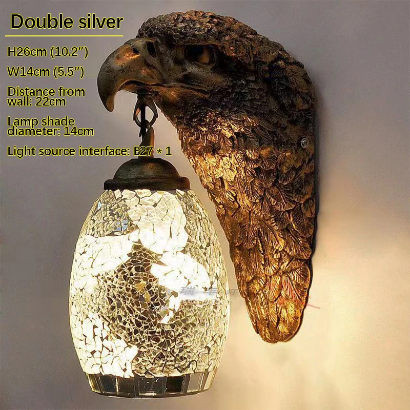 SOFEINA Contemporary Eagle Wall Lamp Personalized And Creative Living Room Bedroom Hallway Bar Decoration Light