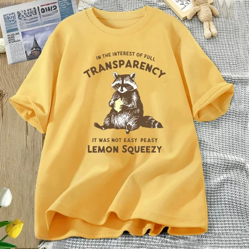 مضحك الراكون تي شيرت ليس من السهل Peasy الليمون Squeezy الراكون تي شيرت البقاء Trashy الجرافيك المرأة تيز الصيف الشارع الشهير Y2K