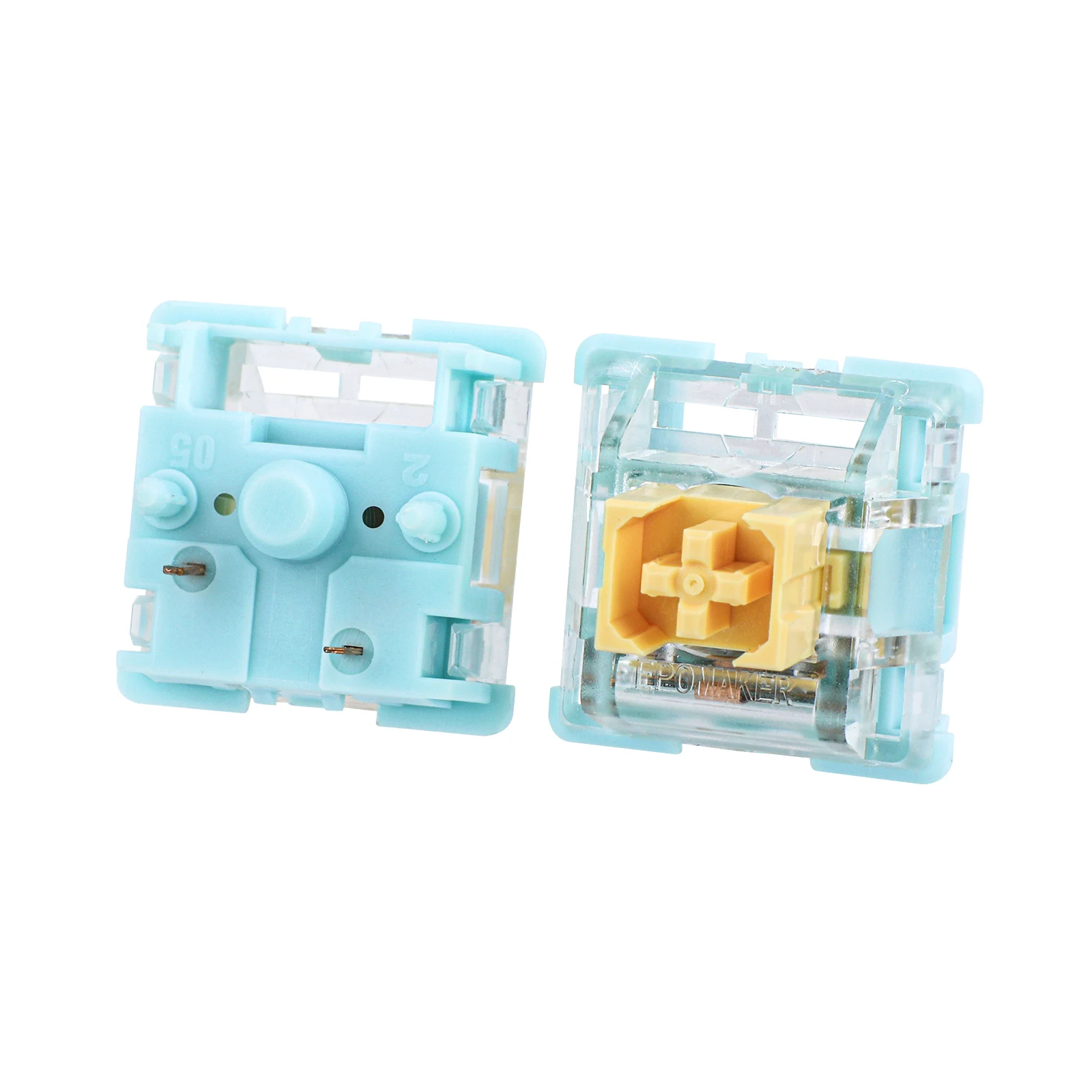 35 Pieces EPOMAKER Sea Salt Silent V2 Switch POM Stem 5 Pins Silent Linear Switch Compatible with MX Keycaps