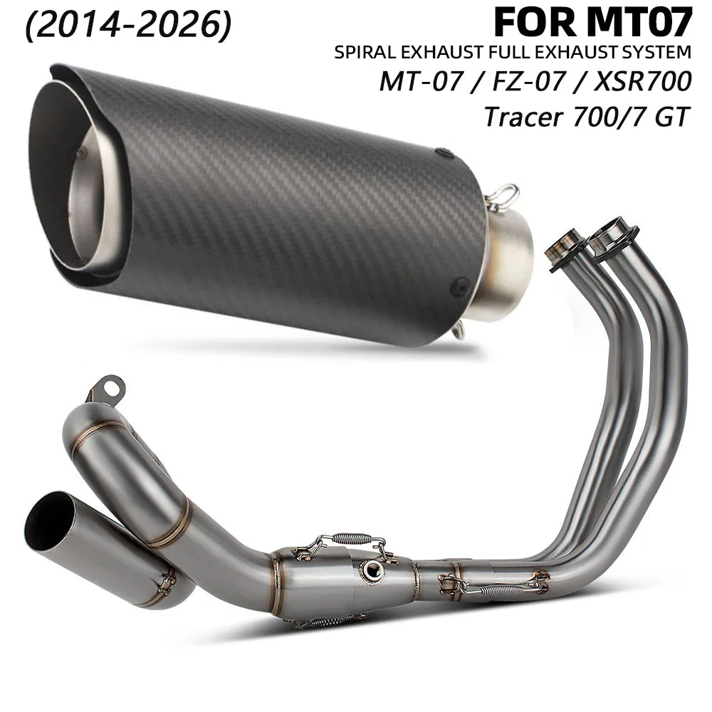 XSR700 Exhaust System For Yamaha MT07 FZ07 MT-07 FZ-07 Tracer 700/7 GT 2014-2026 Motorcycle Exhausts Front Link Pipe Muffler
