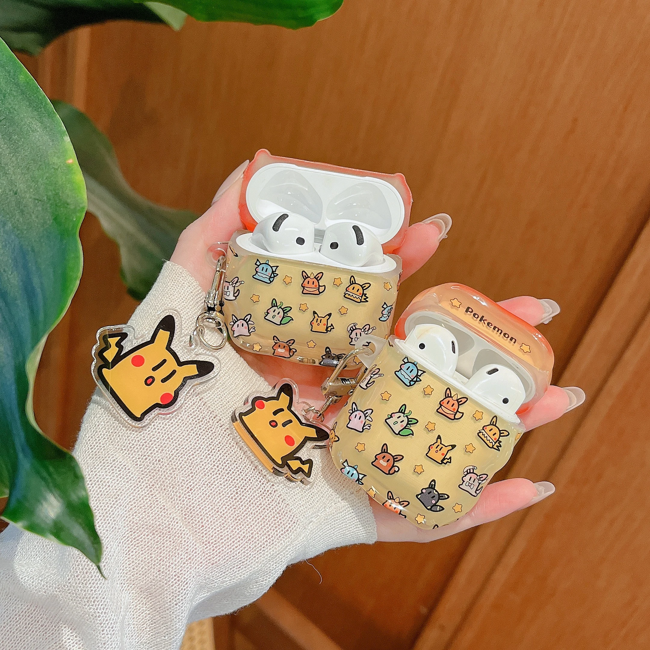 

Bright Yellow Wireless Bluetooth Headset Protective Cover Jelly Texture Pokémon For Pikachu Cute For Air Pods4 1 2 3 Pro Pro2