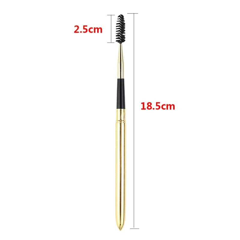 Intrekbare Gold Wimper Make-Up Borstel Draagbare Mascara Spiraal Wand Applicator Spooler Draagbare Wimpers Extension Cosmetische Tool