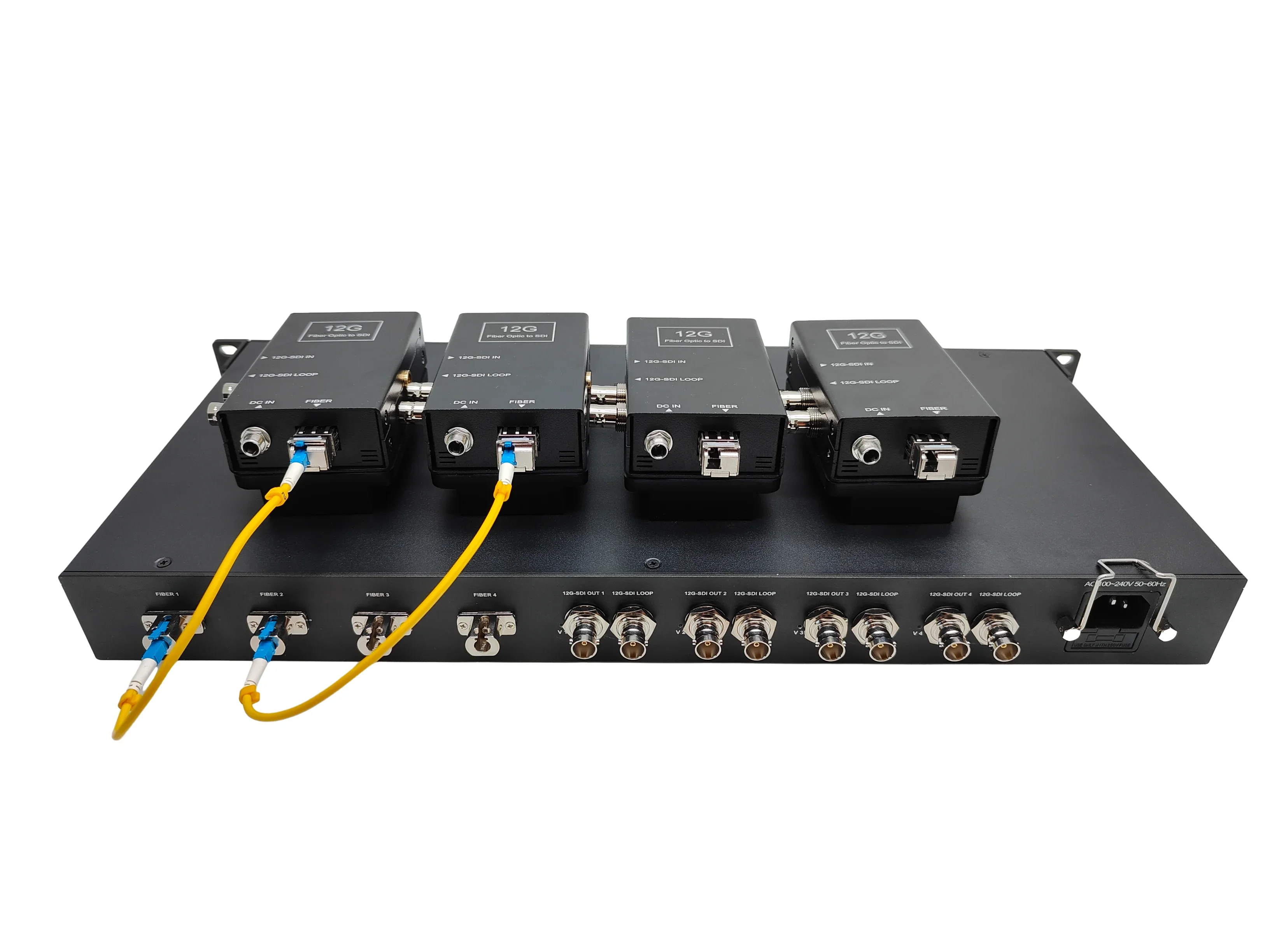 وحدات كاميرا فيديو ذات 4 منافذ على نظام الألياف الضوئية المطبق على شاحنات OBVAN وOB ونظام المركبات SNG