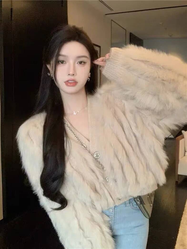 

Thiened Plu Sweater Women's ort Loose Slimming Outerwear Cardigan Top Trendy New Sle Autumn Winter Student Faion