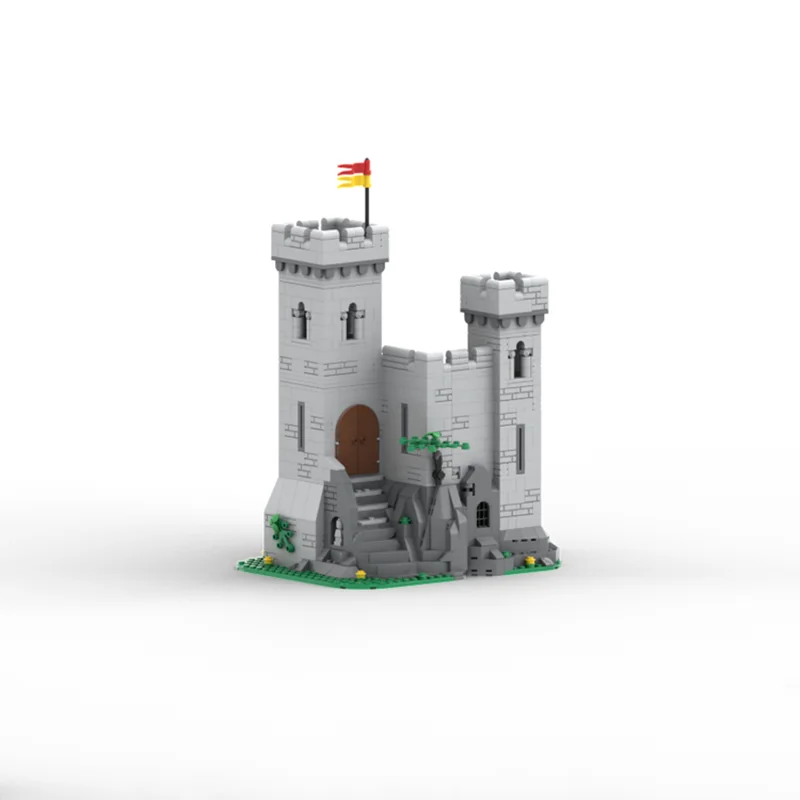 MOC The gate of Bricktenstein castle street view Modular Fortified outpos Building Blocks Model toy brick children birthday gift