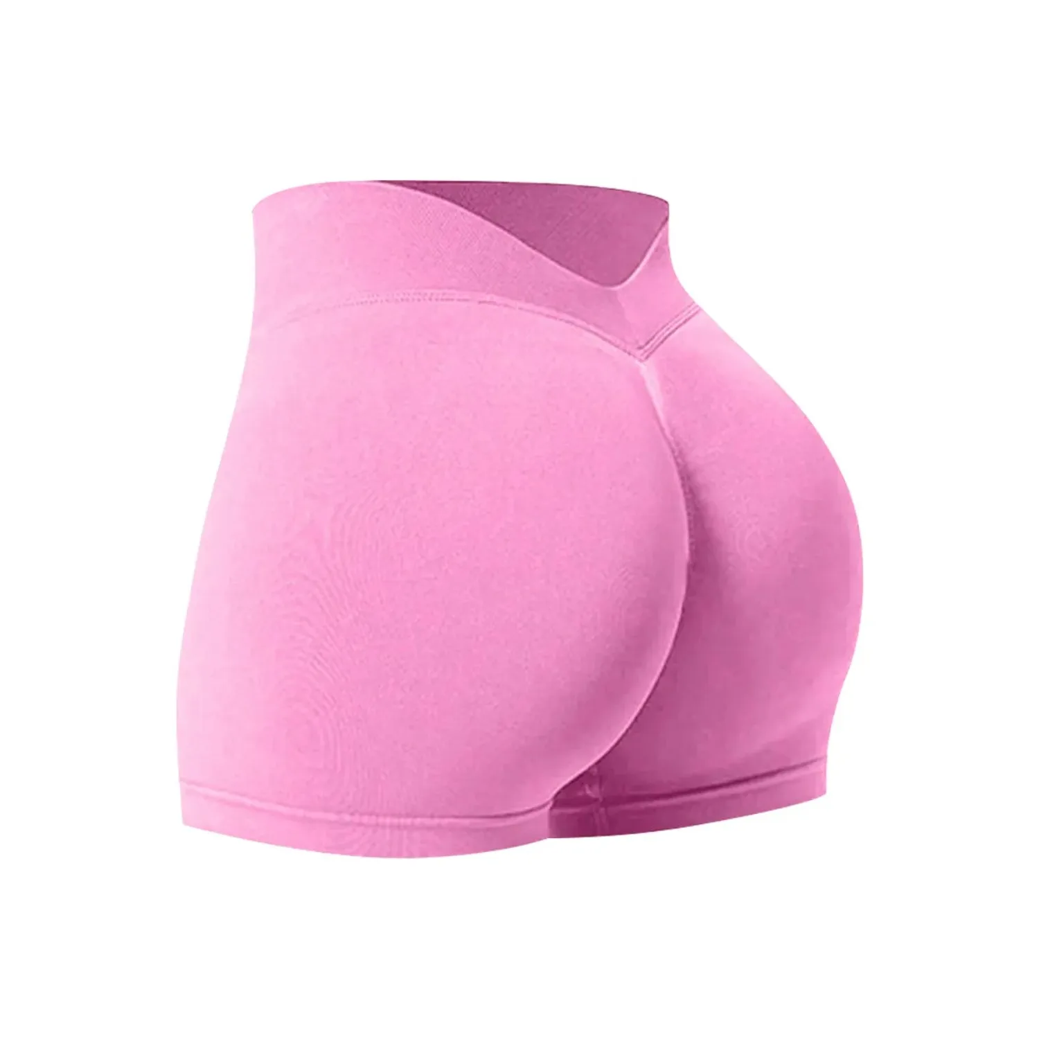 Gym Women's Yoga Shorts with V-waist Hip Lifting Tight Fitting Seamless Knitted Shorts Exercise Yoga Leggings