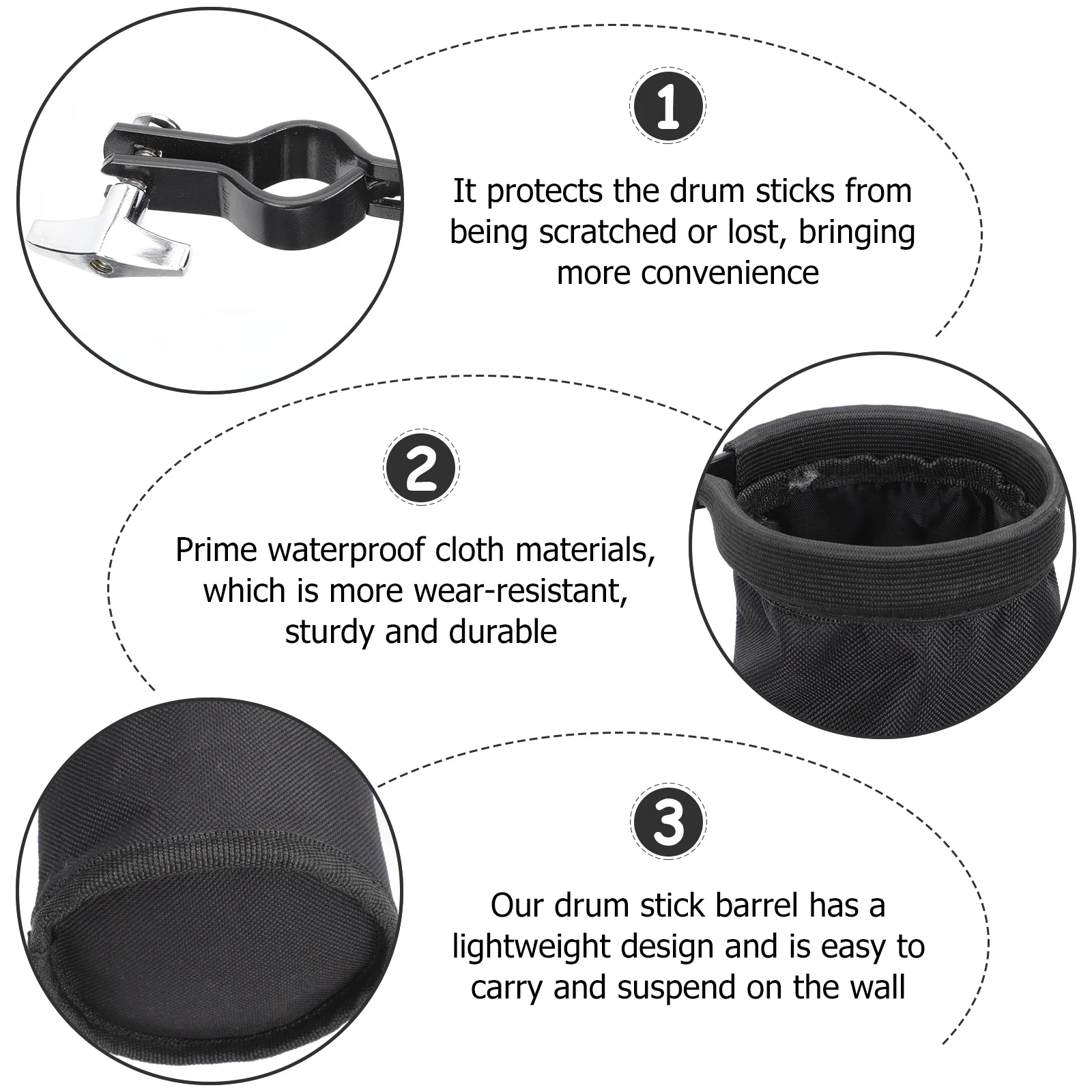 Drum Stick Drumstick Pack Carrier Holder to Disassemble Bracket Pouch Safeguard Waterproof Fabric Professional Barrel