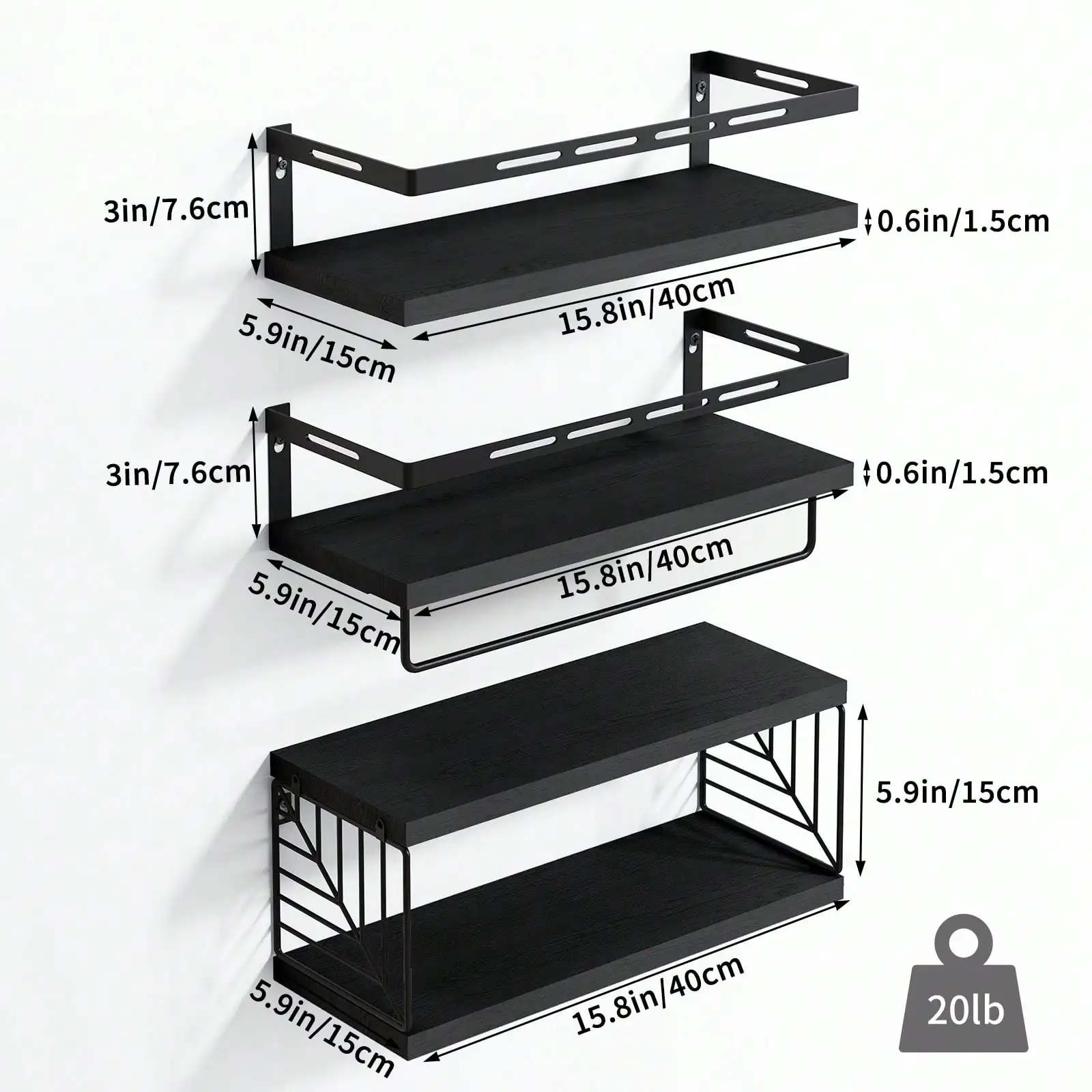 3+1 Tier Wall Mounted Bathroom Shelves Over Toilet, Bathroom Organizer Storage, Room Decor, Floating Shelves, Rustic Wood Floating Shelves With Metal Frame And Towel Bar For Bathroom, Kitchen, Bedroom, Living Room