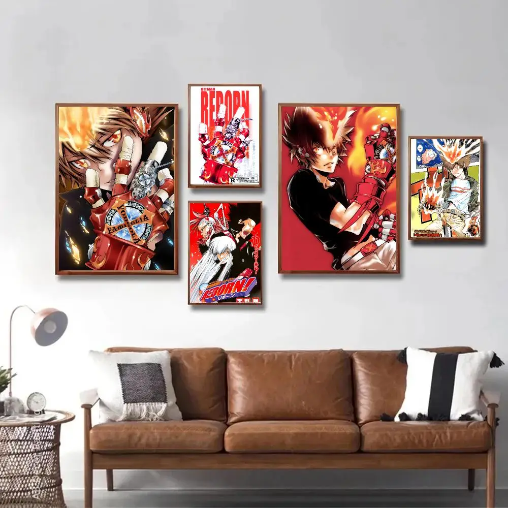 H-HITMAN REBORN Poster Versatile HD Waterproof Wall Art Self-Adhesive Decor For For Home Living Room Hallway Decor Ideal Gift