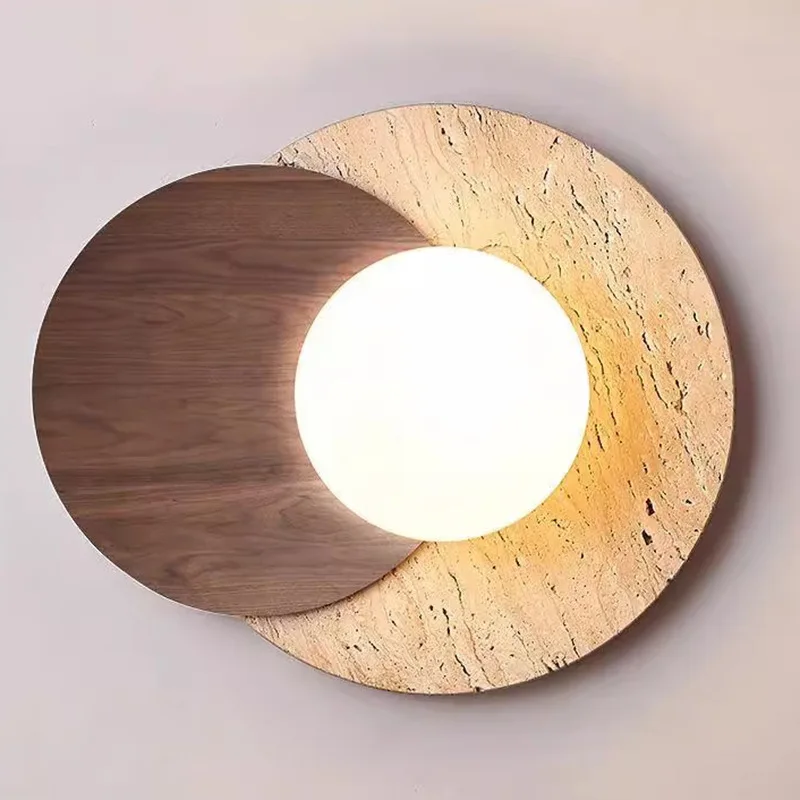 Yellow Cave Stone Wall Lamp LED Cream Bedroom Bedside Aisle Staircase Decorative Lamp Living Room Background Wall Lamp view 4