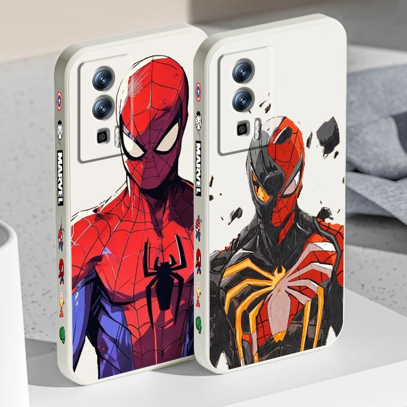

Marvel Spider-Man Cartoon Cool Liquid Left Rope For Xiaomi Redmi 13C 12 12C K60 A1 K50 11 K40 10C 10 9A 9AT 9T 9C 5G Soft