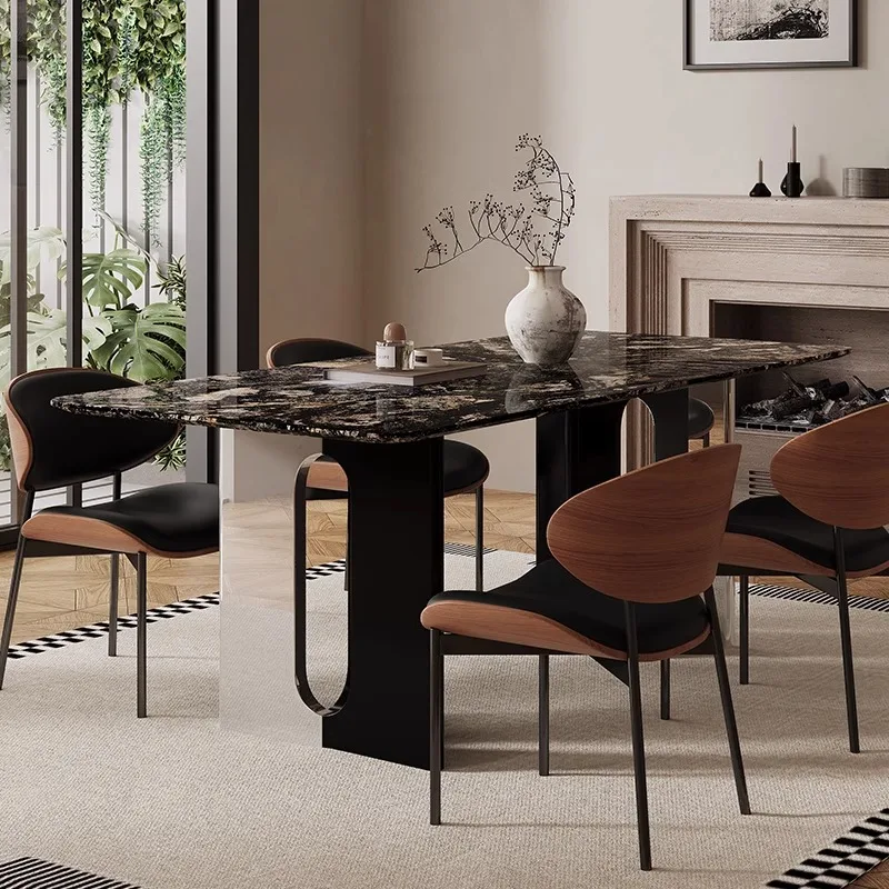 

Japanese Design Dining Tables Square Decoration Black Modern Dining Tables Kitchen Luxury Mesas Redondas De Comedor Furniture