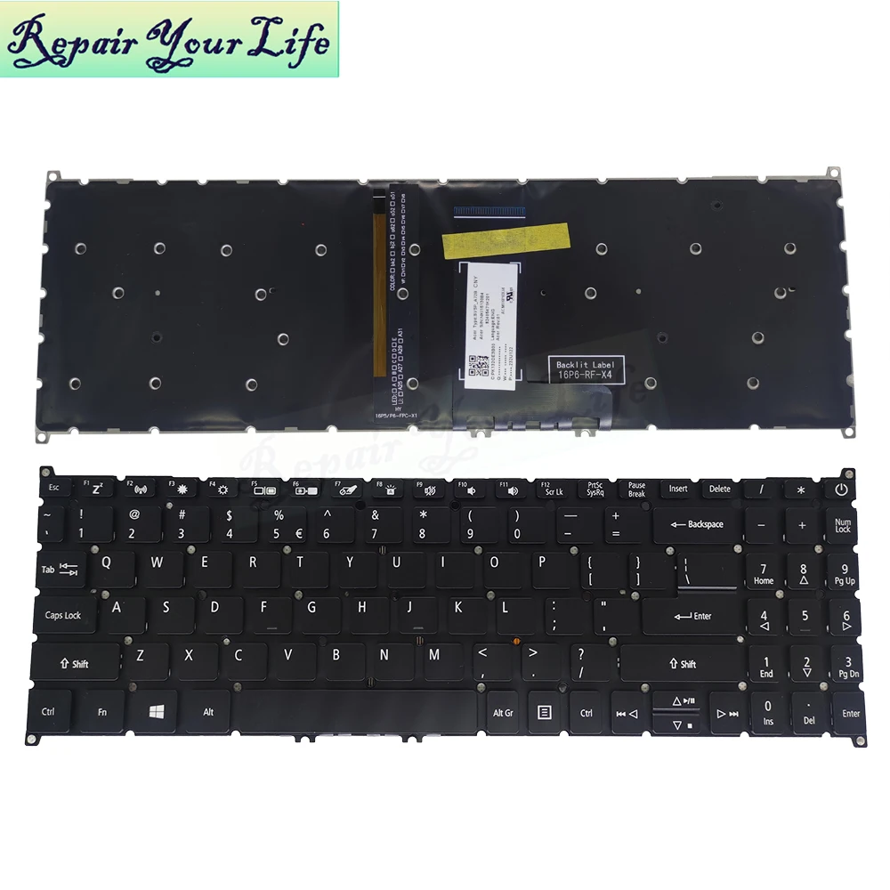 

US English Backlit Keyboard For Acer Aspire A315-22 A315-34 42 54 55 A315-56 A315-57 N19C1 N19C5 Keyboards Light SV5P-A72BWL NEW