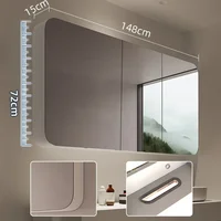 Modern Smart Bathroom Mirror Cabinet Wall-mounted Defogging Mirror Cabinet with Light Stylish and Simple Home Furniture FYBC 6
