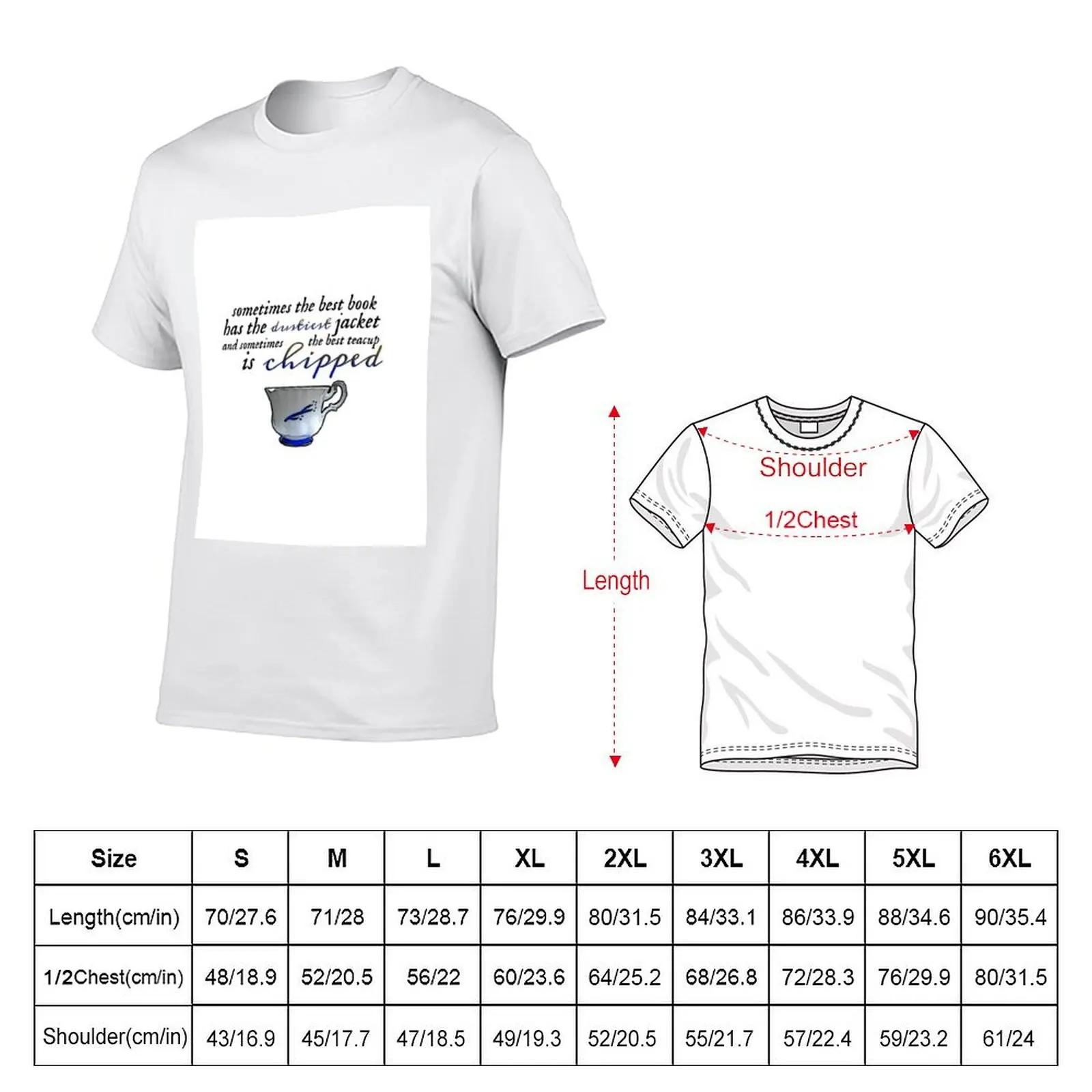 The best teacup is chipped. ? T-Shirt Plus Size Simple Casual Top