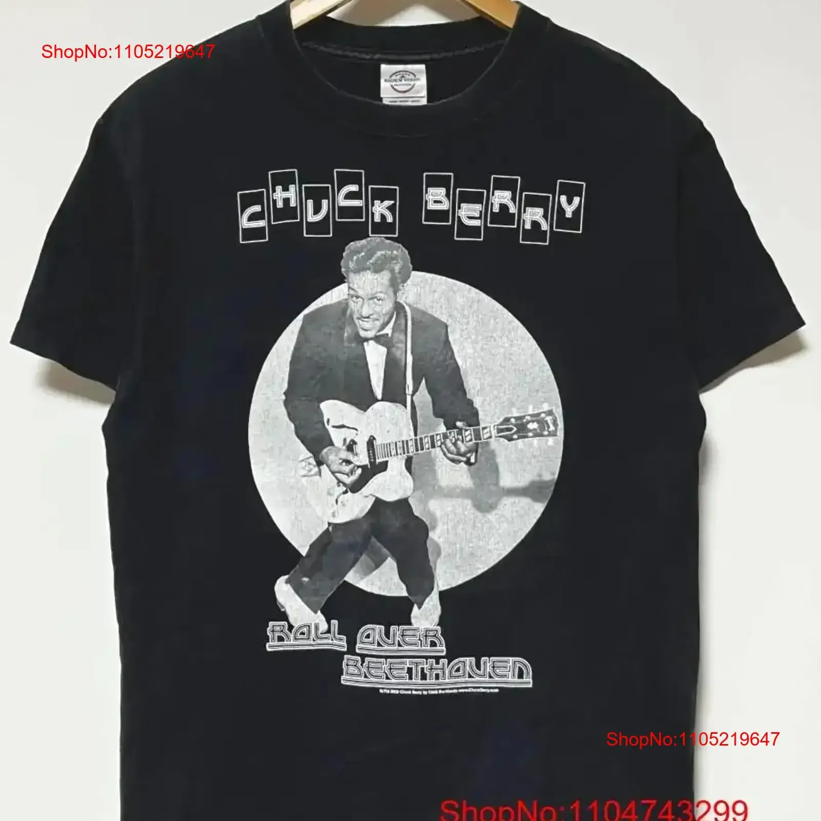 00S Crack Chuck Berry T Shirt Black M Vintage Washed Stylish Casual Stretched Top For Everyday Wear fashion streetwear vintage