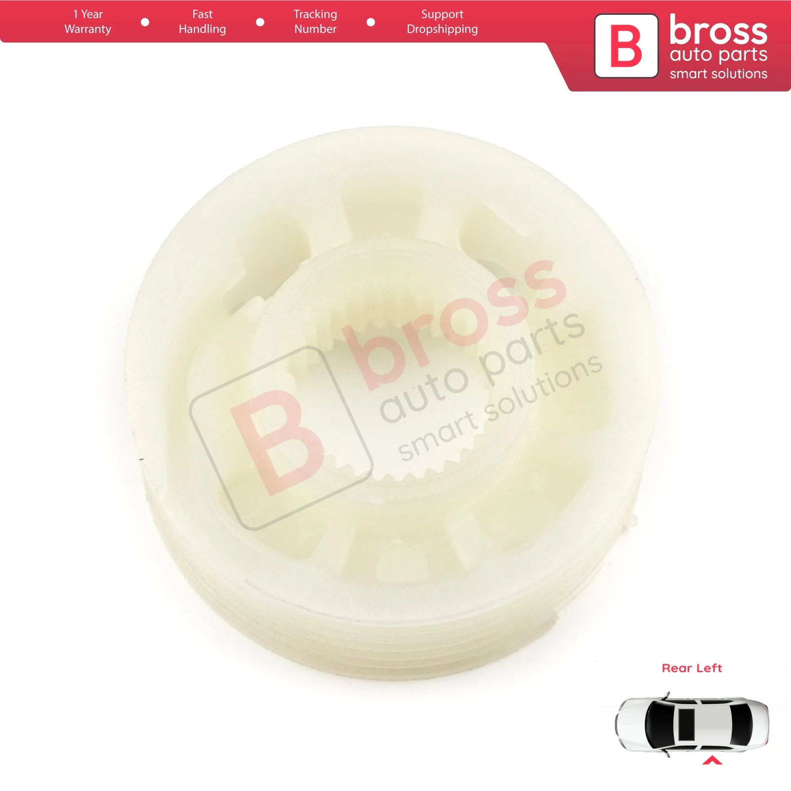 Bross Auto Parts BWR334 Power Electrical Power Window Regulator Wheel, left Back for BMW E39 Made in Turkey Fast Shipment