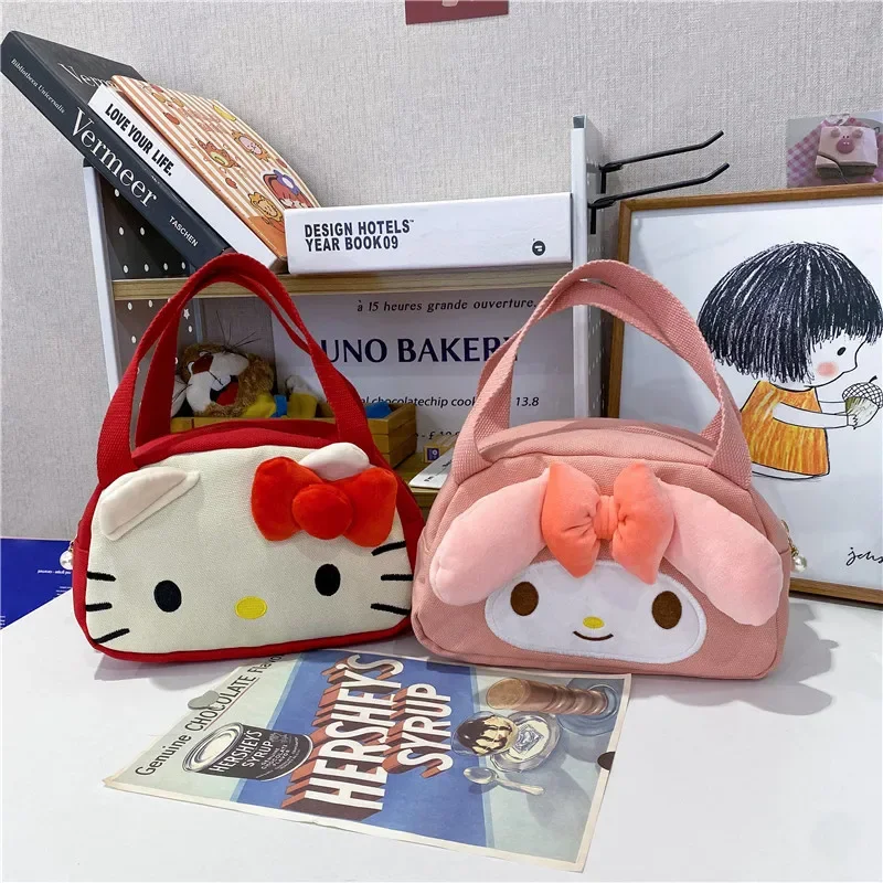 

Sanrio Hello Kitty Handbag Cute Cartoon Anime My Melody Kawaii High-capacity Cosmetic Bag Coin Purse Girl&Child Holiday Gifts