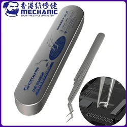 MECHANIC Aax-17 Chip Tweezers Anti-Corrosion Precision Stainless Steel Jump Wire Clamping for Solder and IC Chip Repair Tweezer