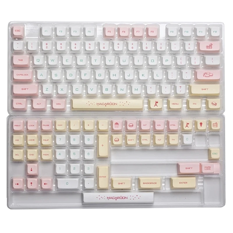 XDA PBT Keycaps Macaron 125 Keys Caps for Mechanical Keyboard DyeSub