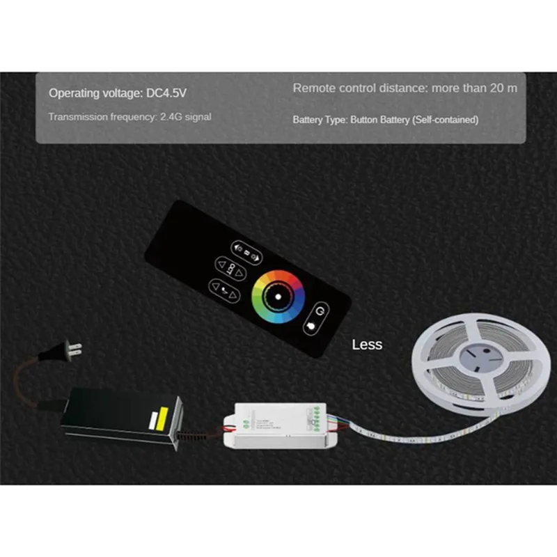 A57G-2.4G Remote Control Portable Slim Wireless Touch Remote Control Dimming Remote Control Without Controller, E