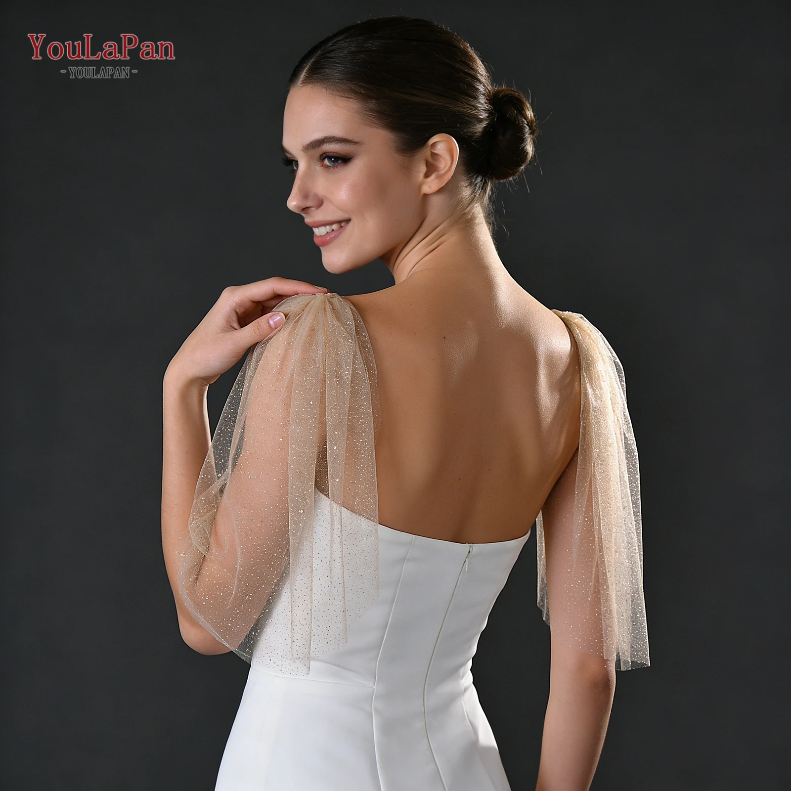 TOPQUEEN Bolero Mini Veil Head And Shoulder Decoration False Sleeves Cover Flesh Ladies Shawl Ladies Diy Customizable Vg40