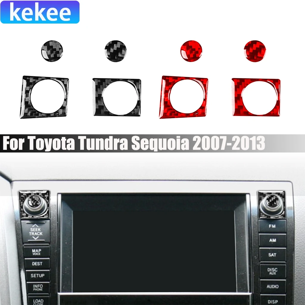 

Carbon Fiber Car Accessories Volume Control Switch Modified Interior Trim Cover Soft Sticker For Toyota Tundra Sequoia 2007-2013