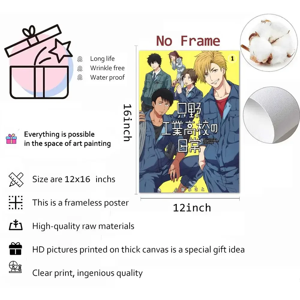 Manga Daily Life At Tano Technical High School Painting Calligraphy Canvas Wall Art Mural Living Room Canvas Decor Gifts