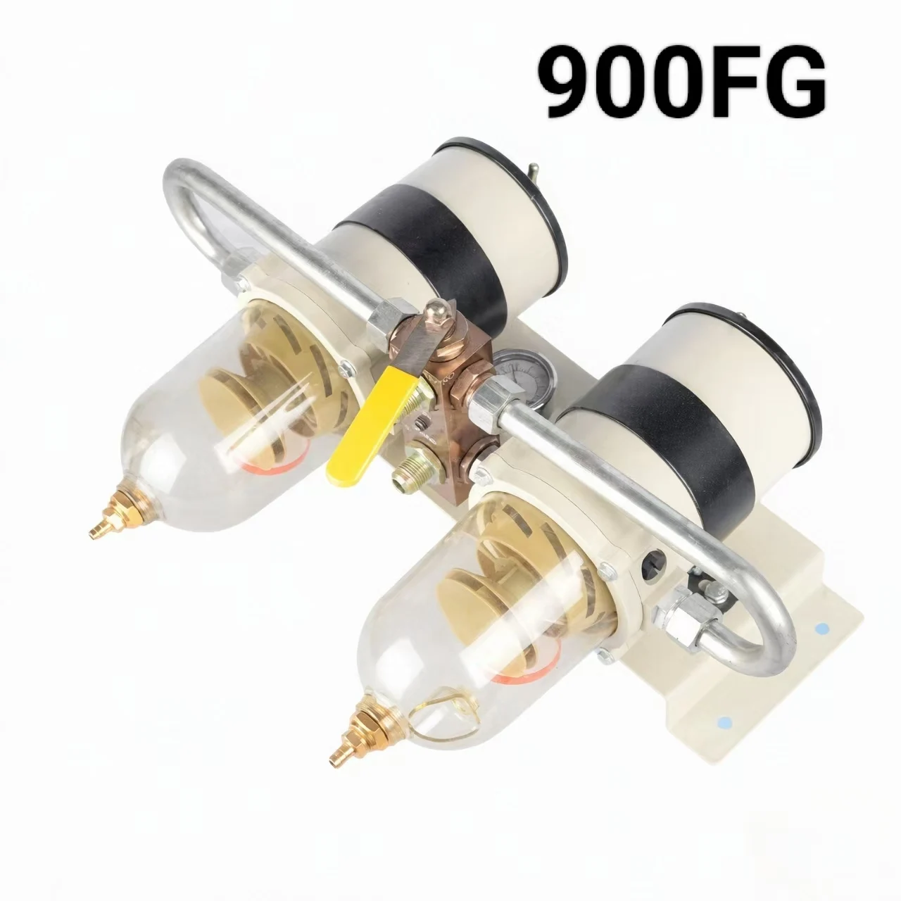 Replacement Duplex Fuel Water Separator 900FG With 180Degree Middle Valve For Heavy Truck And Machinery OE 75900FHX10 75900FHX30