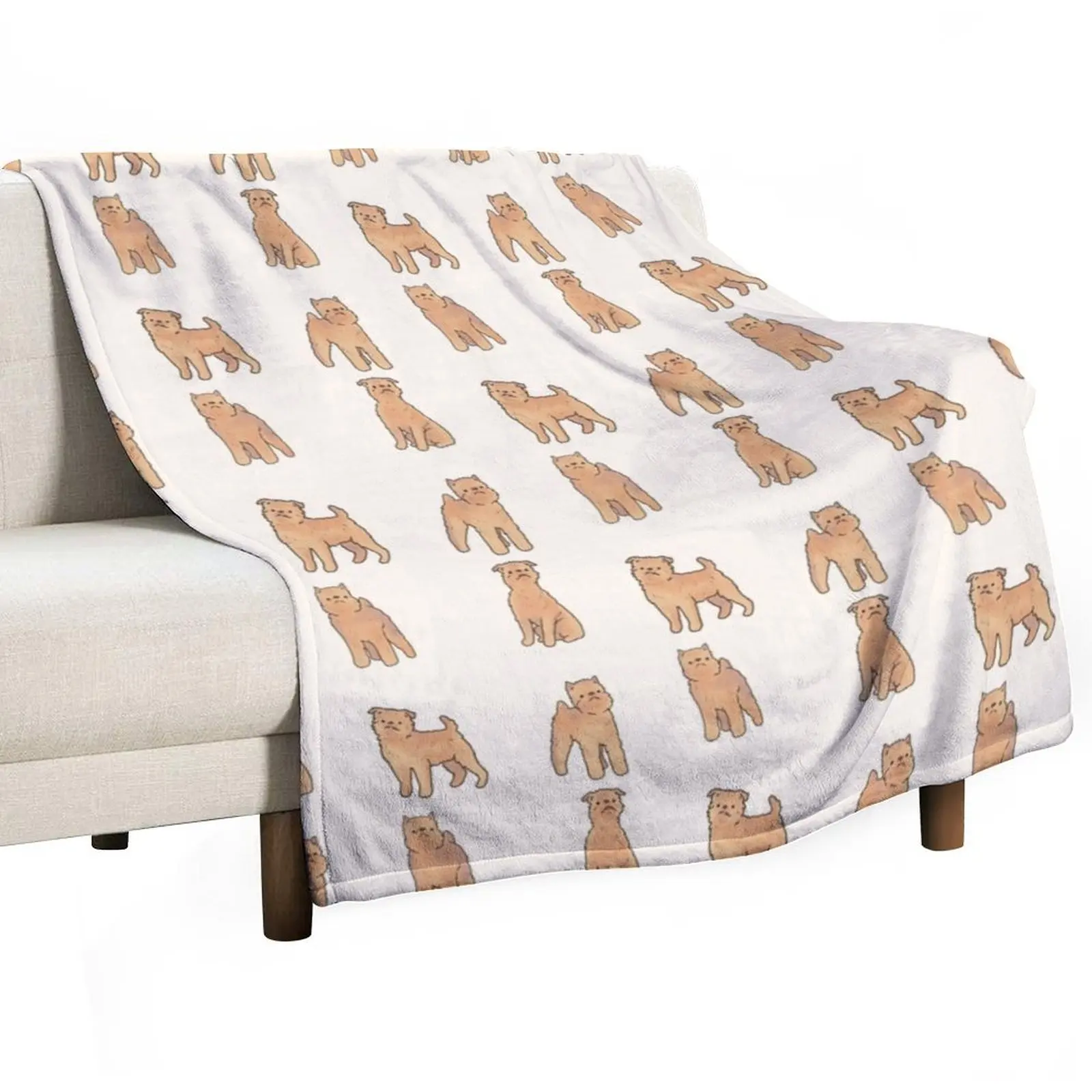 

brussels griffon dog pack Throw Blanket Moving Plaid Hairys Flannel Fabric Blankets