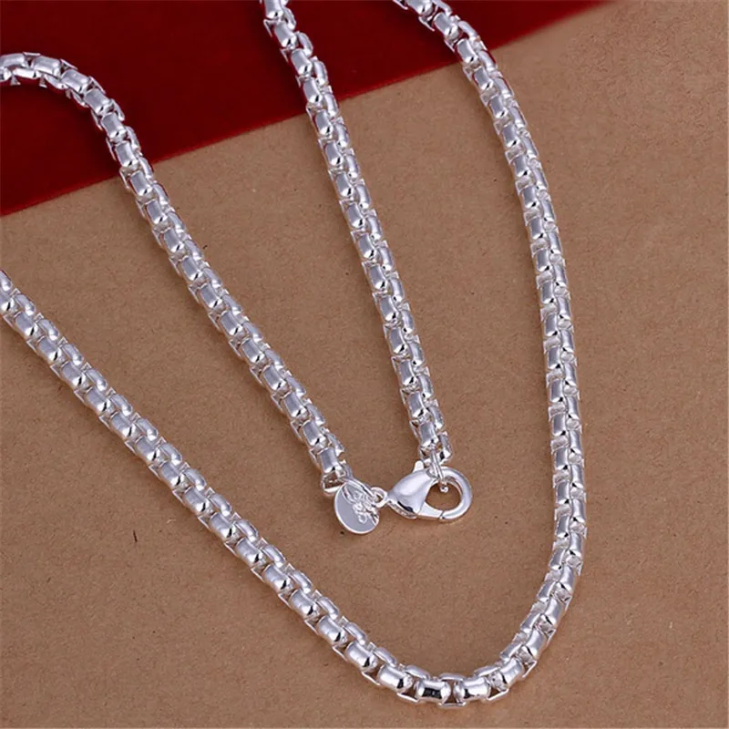 925 Sterling Silver 18K Gold Exquisite Luxury Fashion Women Men Round Box Chain Wedding Noble Charm Necklace Jewelry Gifts