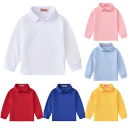 2 3 4 5 6 8 10 12 Years Boys Shirts Solid Color Cotton Thin Style Long Sleeve Spring Jacket Birthday Gift New Children Clothing