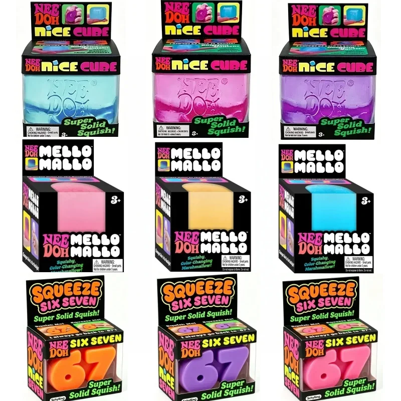 Schylling Needoh Pizza Sensory Fidget Cube Stress Relief Squishy Cube Anti-Anxiety Squeeze Toy for Focus ADHD Population