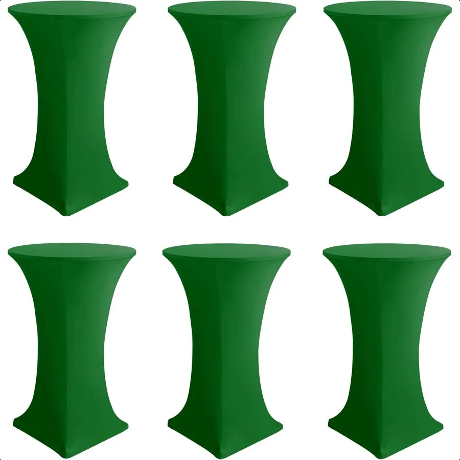 

Cocktail Table CoversSpandex Round High Top Table Cloths 6 Pack 32x43 InchGreen Stretch Fitted Bar Tall Tablecloth for Pub Bist