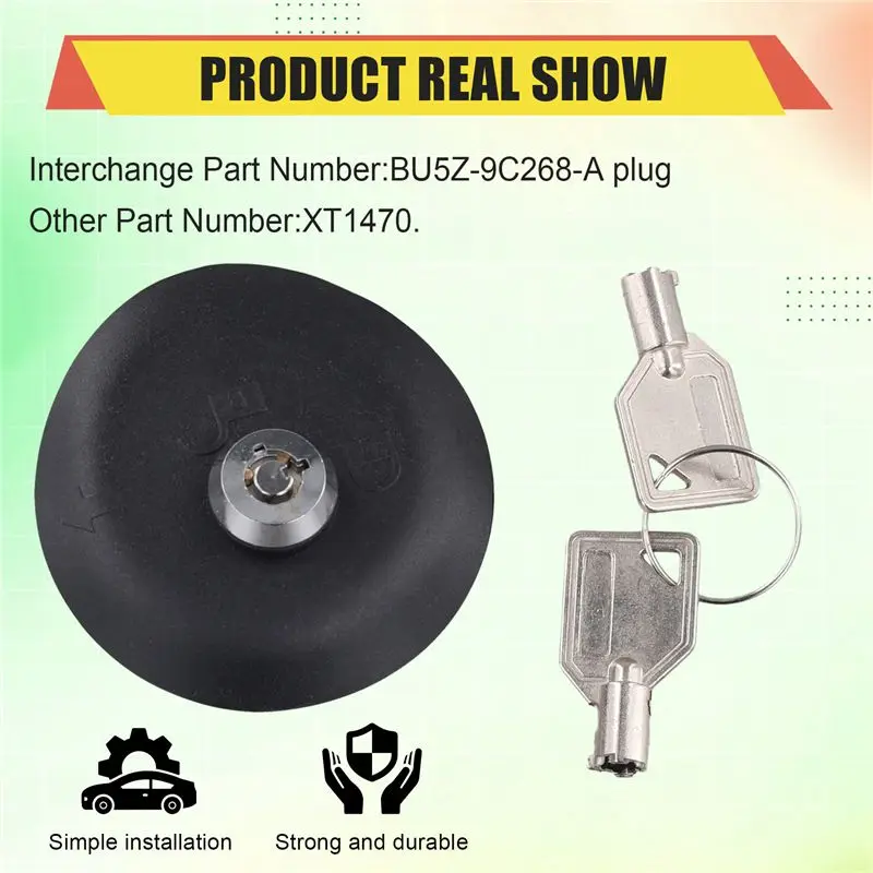 For Ford F150 Raptor 2015-2022 Locking Fuel Door Gas Cap W/Locking Fuel Plug BU5Z-9C-268A, BU5Z-9C-268B