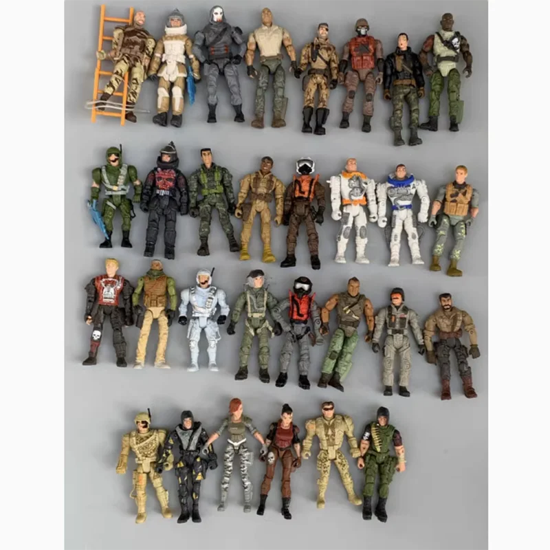 1:18 스케일 군인 부대 3.75 인치 액션 피규어 플라스틱 장난감 장식 클래식 소장품