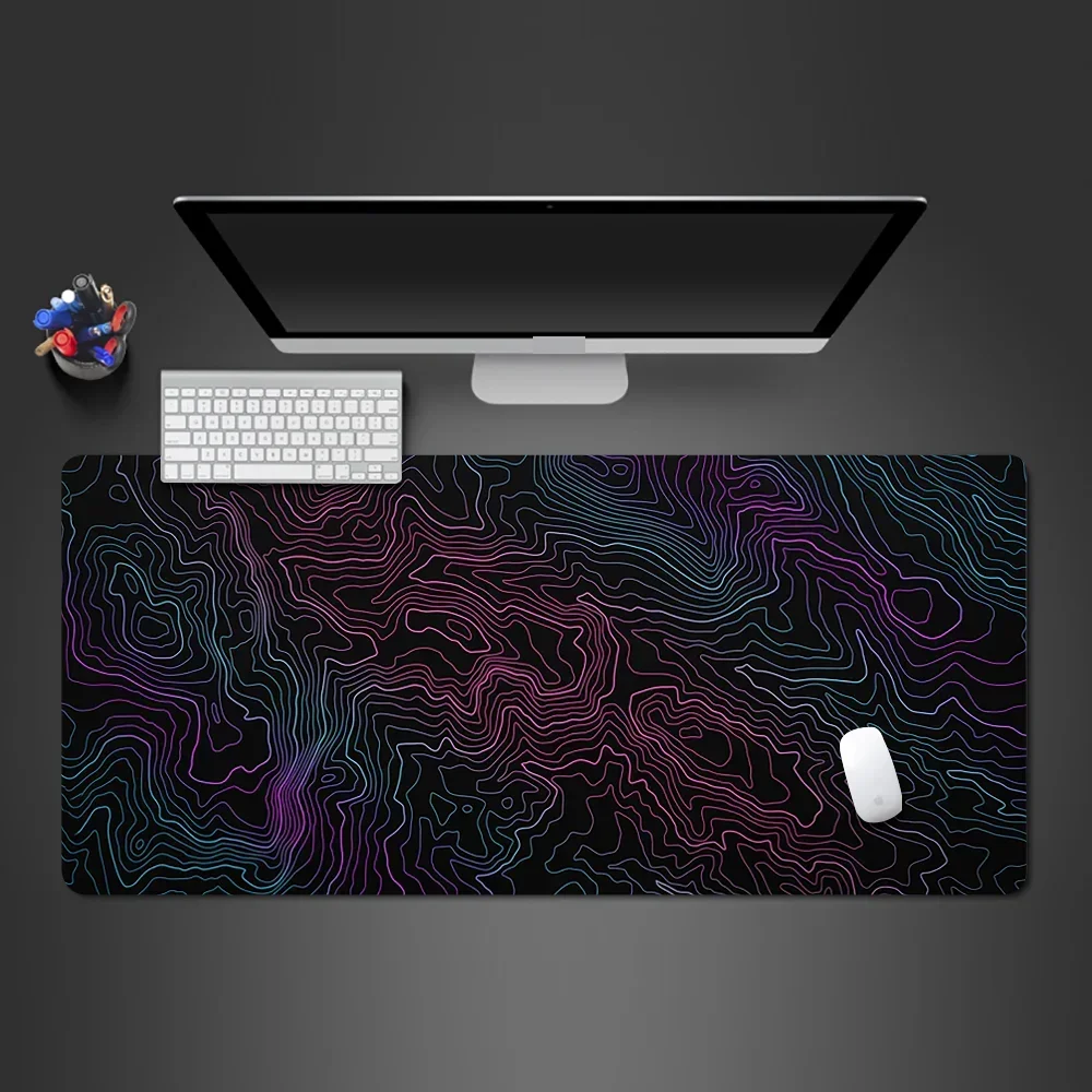 Imagem -02 - Grande Jogo de Escritório Espesso Mouse Pad Esteira de Mesa do Computador do Estudante Simples Geométrica Moderna Linhas Preto e Branco 500*1000*3