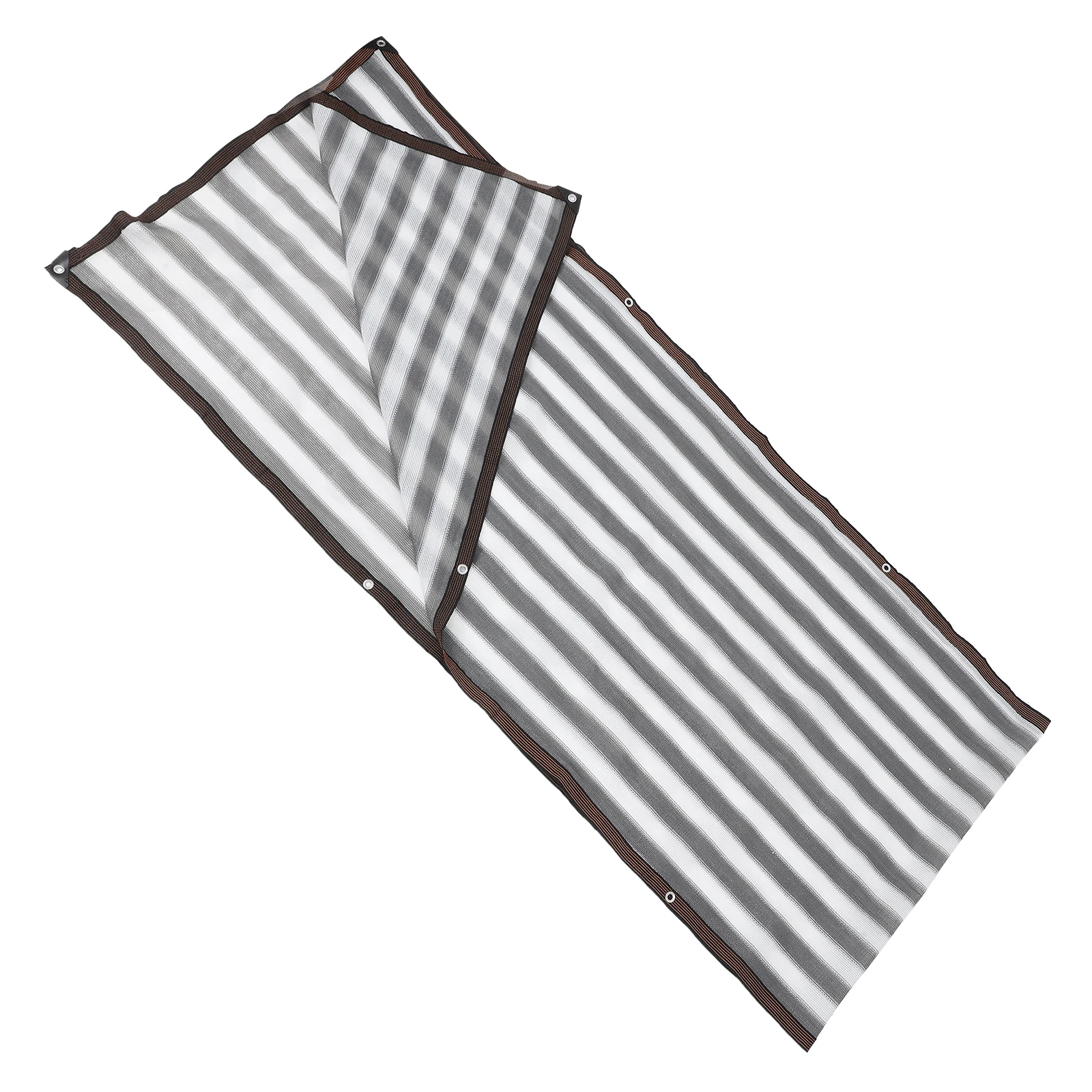 

Gray White Striped Privacy Fence Mesh Shade Net for Balcony Patio Garden Fence Commercial Cover Sun Protection Breathing Fabric