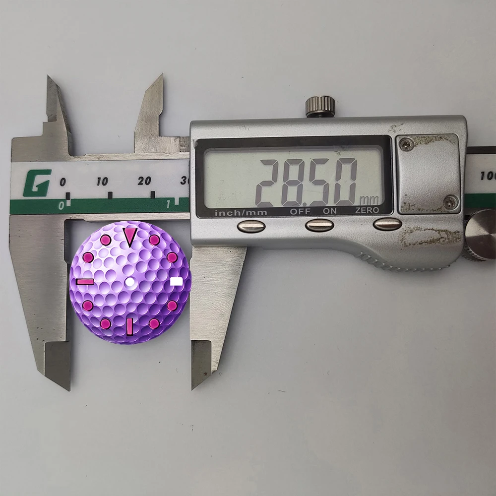 28.5mm Purple Golf Watch Dial Custom Watch Face Compatible fit NH35 NH36 Automatic Movement Mod Sport Watch MOD Accessories