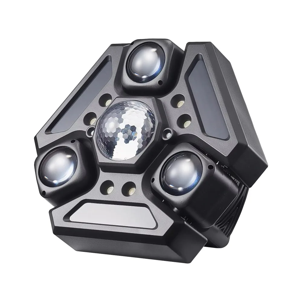 

Cabeza Móvil RGBW de 3 Brazos – Luz Haz con DMX512 para DJ, Boda y Escenario