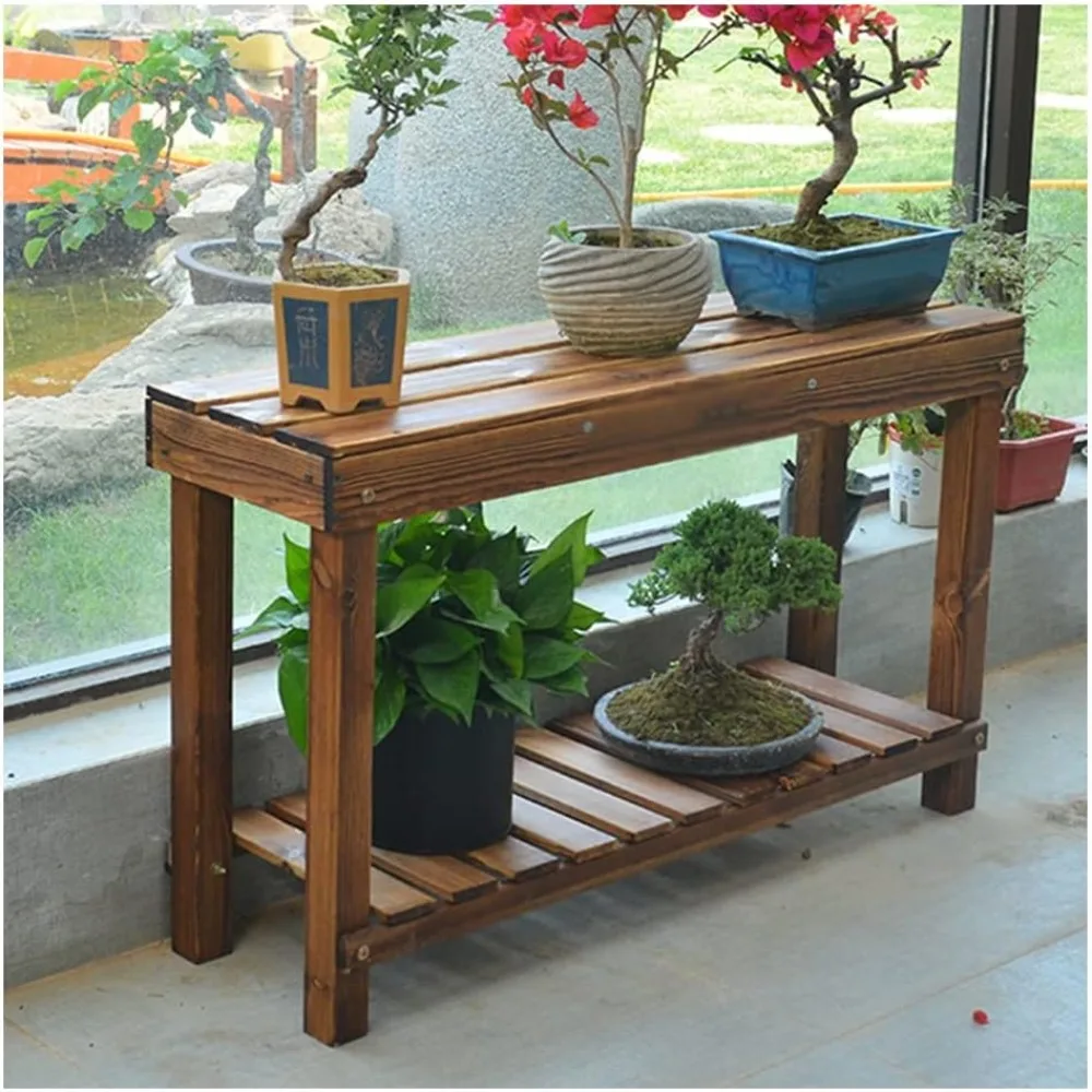 Plant standWooden Flower Pot Stand Outdoor Plant Rack for Multiple Plants Patio Shelves Flower Pot Rack Balcony Storage