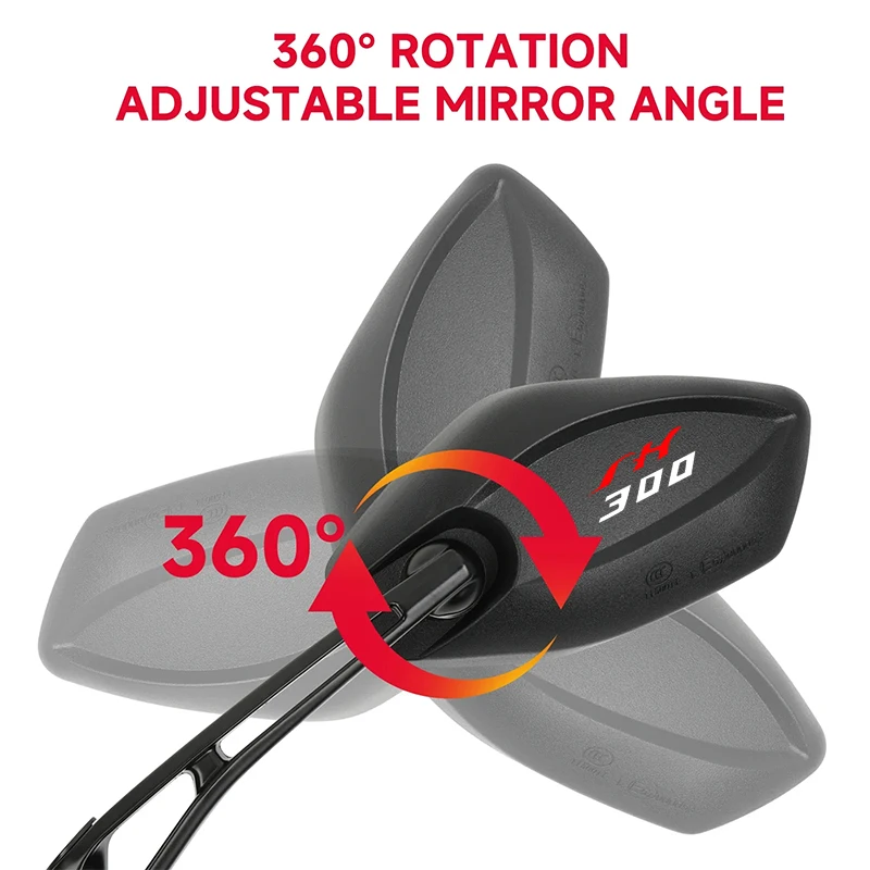 Motorcycle Rearview Mirror HD Wide-Angle 360° Rotating Handlebar Mount For HONDA SH125 SH125i SH300 SH300i SH 125 150i SH 300 view 4