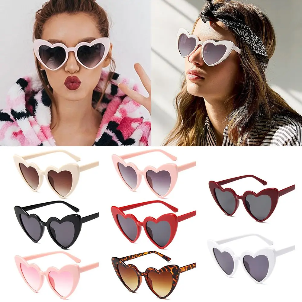 Fashion Clout Goggle Love Heart Sunglasses Heart-Shaped Sunglasses UV400 Protection Eyewear Vintage Sunglasses