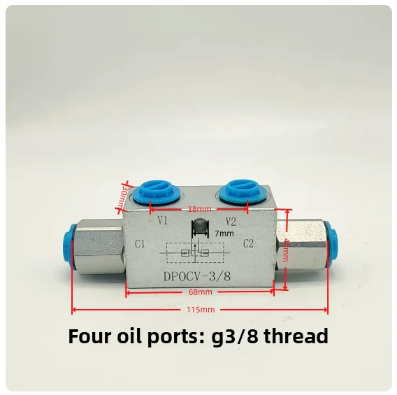 DPOCV VBPDE Dual Pilot Operated Check Valve Tubular Hydraulic Lock Counterbalance for Crane