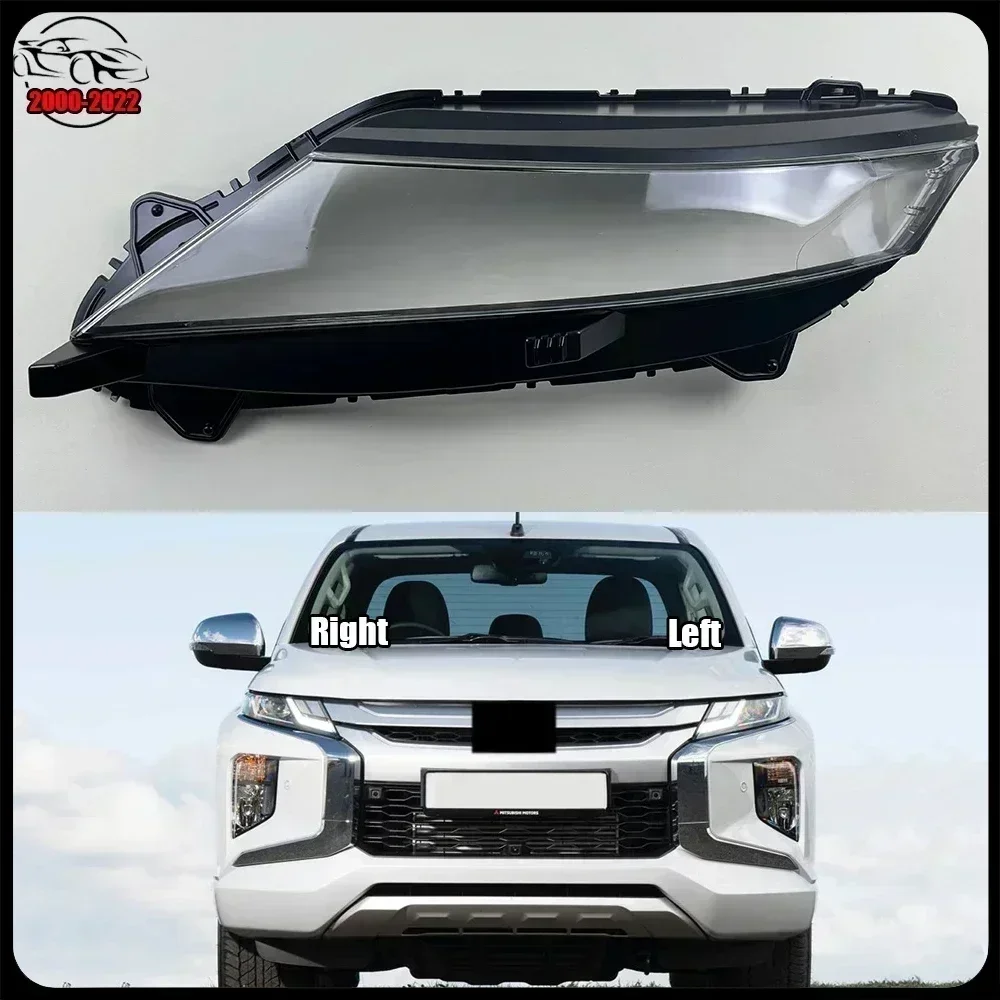 

For Mitsubishi Triton L200 2020-2022 Auto Light Caps Transparent Lampshade Lamp Shade Front Headlight Cover Glass Shell