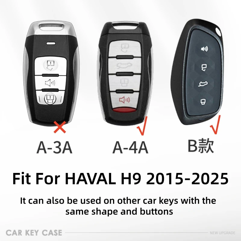 For HAVAL H9 2025 H6 M6 F7 Premium Zinc Alloy+ Leather Key Case H9 2024 Car Remote Control Key Case Keychain Accessories Cover