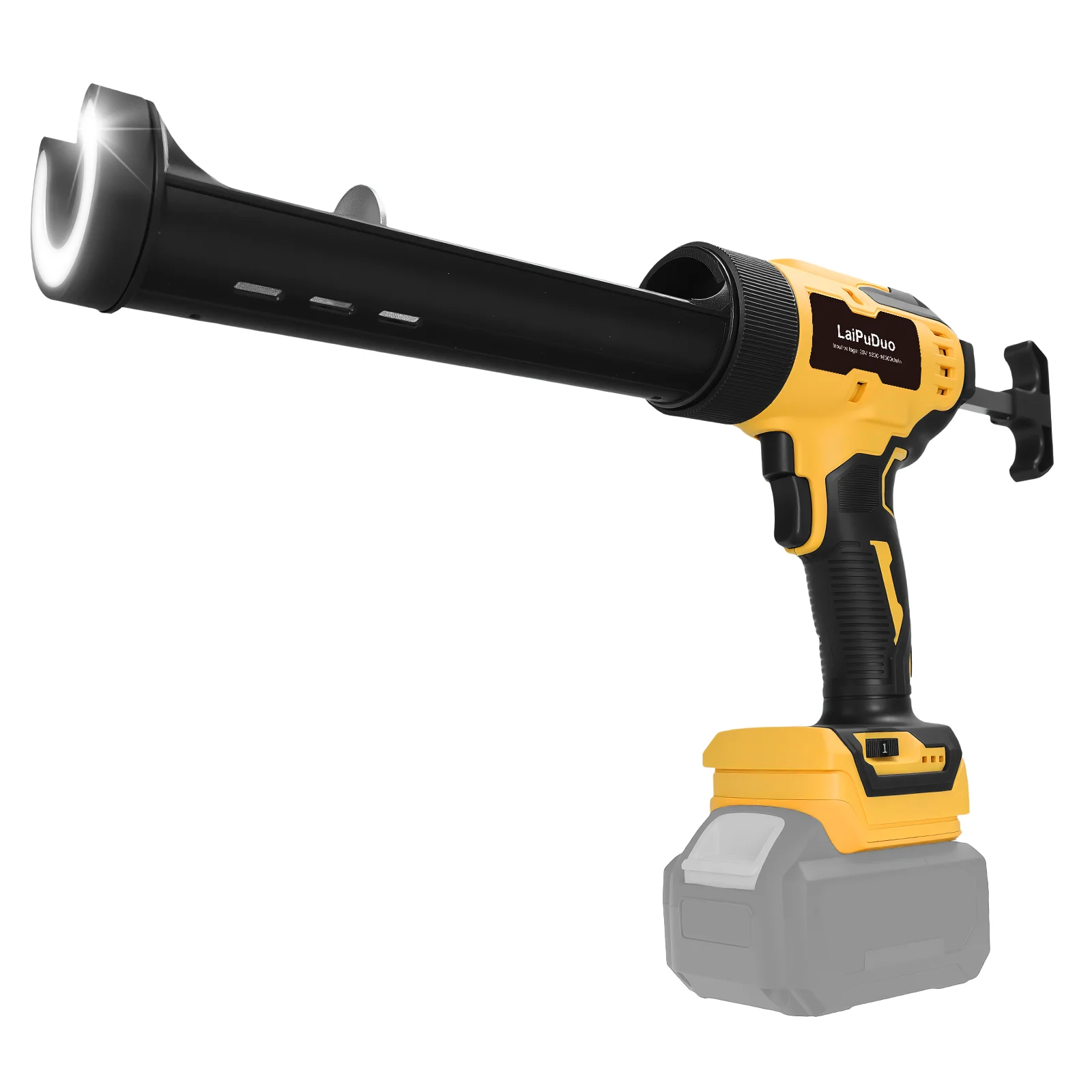 Electric Caulking Gun 4 Speeds Cordless Silicone Gun 10oz Powered Caulk Gun Auto Retract Adhesive Gun for Dewalt 20V Battery