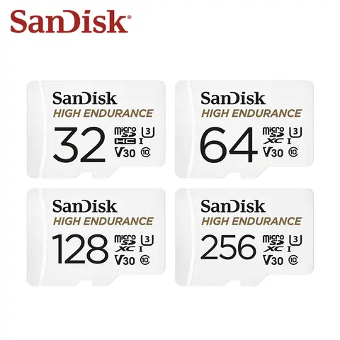 Original SanDisk High Endurance Micro SD Card MicroSDHC 32GB V30 C10 MicroSDXC 64GB 128GB 256GB Memory Card For Dash Camera